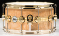 DW Collector's Series 7x14 White Ash w/Gold Foil Rally Stripe - Oak Shell