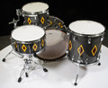 Ludwig Legacy Mahogany 4pc Shell Pack - Flash Diamond Inlay- Charcoal