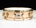 DW Polished Bronze 4x14 Snare Drum w/Gold HW