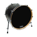 Evans EQ3 Resonant Black Bass Drum Head, No Port - 24"