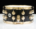 DW Collector's 7x14 Maple Snare - Gloss Black w/Gold HW