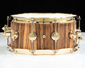 DW Collector's 6.5x14 Maple - Hard Satin over Zebrawood w/Gold HW
