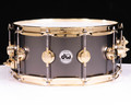 DW Collector's 6.5x14 Satin Black Nickel over Brass - Gold HW