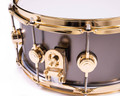 DW Collector's Series 6.5x14 Satin Black Nickel Over Brass Snare Drum with Gold Hardware