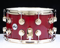 DW Collector's 8x14 Cherry/Mahogany Snare - Cherry Gloss w/Gold HW