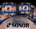 Close-up view of SQ2 Blue Burst Toms