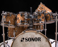 Sonor SQ2 10pc Maple Kit with Gong Drum - Chocolate Burl High Gloss