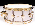 DW Collector's Series 6.5x14 Nickel Over Brass Snare Drum, Gold Hardware