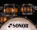 Sonor SQ2 5pc Maple Kit - Candy Black Burst over  African Marble