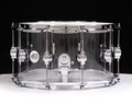 DW Design Clear Acrylic 8x14 Snare Drum Single Row Lugs