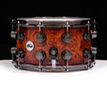 DW Collector's Series Maple 8x14 Snare Drum Rich Red Burst on Bubinga