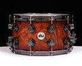 DW Collector's Series Maple 8x14 Snare Drum Rich Red Burst on Bubinga