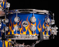 DW Collector's 5pc Maple Kit - Red Hot Rod Flames over Dark Blue