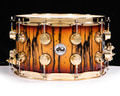DW Collector's Series Ivory Ebony Veneer 8x14 Snare Drum Candy Deep Rich Red Solid with Gold Hardware - SSC Maple 