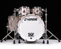 Sonor SQ2 4pc Maple Kit - Snow Tiger w/Solid White Hoops 10/12/16/22