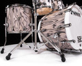 Sonor SQ2 4pc Maple Kit - Snow Tiger w/Solid White Hoops 10/12/16/22