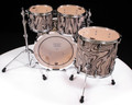 Sonor SQ2 4pc Maple Kit - Snow Tiger w/Solid White Hoops 10/12/16/22