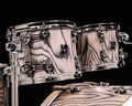 Sonor SQ2 4pc Maple Kit - Snow Tiger w/Solid White Hoops 10/12/16/22