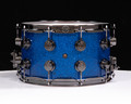 DW Collector's SSC Maple 8x14 Snare - Blue Glass w/Black Nickel HW