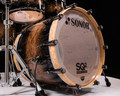 Sonor SQ2 7pc Beech Drum Set - Chocolate Burl High Gloss Black Burst