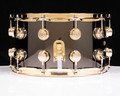 DW Collector's Series 8x14 Black Nickel Over Brass Snare Drum with Gold Hardware