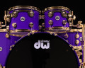 DW Collector's Cherry Mahogany 5pc Kit - Solid Ultraviolet Purple w/Gold