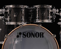 Sonor SQ2 6pc Maple Kit - Black Sparkle w/Ebony White Stripe Interior
