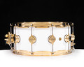 DW Collector's 6.5x14 Brass Snare Drum w/Gold - Polar White