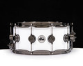 DW Collector's 6.5x14 Brass Snare Drum w/Black Nickel - Polar White