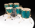 DW Collector's 7pc Maple SSC Shells Teal Glass w/Gold HW