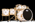 DW Collector's 7pc Maple SSC Kit Gloss White Lacquer w/Gold Hardware