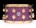 DW Collector's 8x14 Maple SSC Snare Drum - Purple Glass w/Gold HW