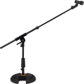 Hercules Low-Profile Round Base Microphone Stand w/ Telescopic Boom (MS120BPRO)