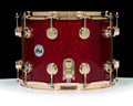 DW Collector's 10x14 Maple SSC Snare - Ruby Glass w/Gold Hardware