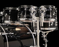 Sonor SQ2 7pc Beech Shell Pack - Solid Black w/Chrome Hardware
