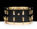Pearl Masterworks 14x8 Stadium Shell Snare Drum - Matte Black w/ Gold