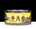 DW Collector's 6.5x14 Brass Snare Drum - Custom Wrap - Yellow Dragon