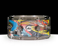DW Collector's 6.5x14 Brass Snare Drum - Custom Wrap - Yellow Dragon (DRVB6514SVN-8L-YD)