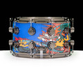DW Collector's 6.5x14 Brass Snare Drum - Custom Wrap - Blue Dragon