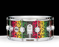 DW Collector's 6.5x14 Brass Snare Drum w/Satin Chrome - Rasta Leopard