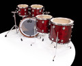 DW Collector's 5pc 333 Maple Kit - Black Cherry Stain over Quilted Sapele