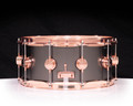 DW Collector's Series 6.5x14 Satin Black Nickel Over Brass Snare Drum with Copper Hardware