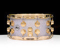 DW Collector's 7x14 Maple Mahogany Diamond Nebula Snare - Gold Hardware