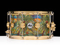 DW Collector's Stained Glass Palm Tree Acrylic 8x14 Snare w/ Gold Hardware