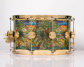 DW Collector's Stained Glass Palm Tree Acrylic 8x14 Snare - Gold Hardware