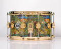 DW Collector's Stained Glass Palm Tree Acrylic 8x14 Snare - Gold Hardware