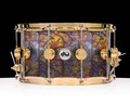 DW Collector's Stained Glass ELEPHANT Acrylic 8x14 Snare w/ Gold Hardware