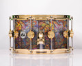 DW Collector's Stained Glass Elephant Acrylic 8x14 Snare - Gold Hardware