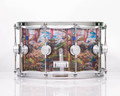 DW Collector's Stained Glass Cherry Blossom Acrylic 8x14 Snare - Satin Chrome