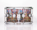 DW Collector's Stained Glass Cherry Blossom Acrylic 8x14 Snare - Satin Chrome